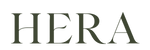 The word 'HERA' in large serif capital letters, rendered in a dark olive green color on a solid white background.