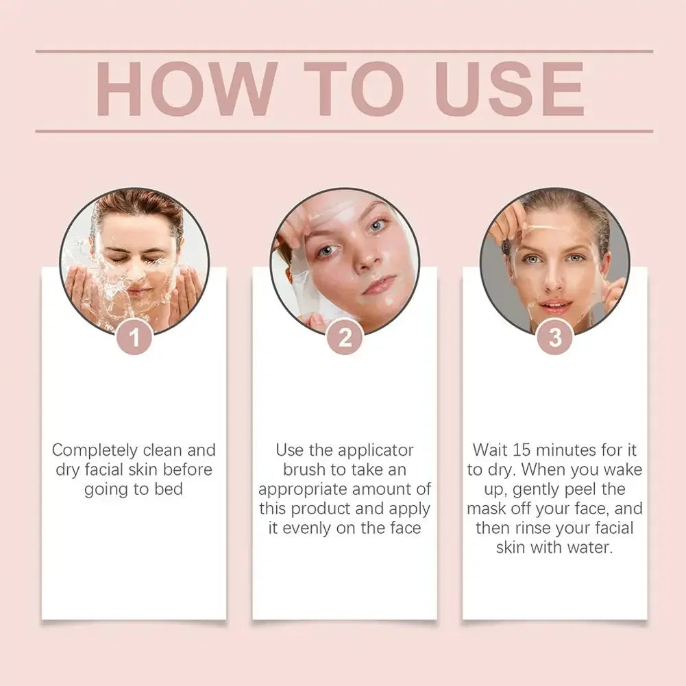 Collagen Peel-off Mask Night Wrapping Facial Mask Deeply Moisturizing Hydrating Firming Skin Facial Mask Daily Face Skin Care